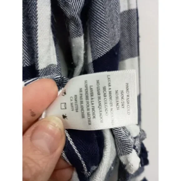 Rails Womens Flannel Shirt XS Black White Plaid Long Sleeve Casual Preppy Grunge - Picture 4 of 7